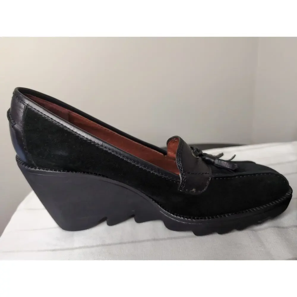 Donald J Pliner Il Baco Loafers 7 Black Suede Tassel Driving Shoes Italy